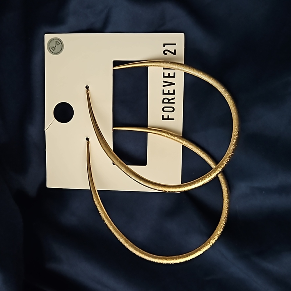 Forever 21 XL Teardrop Hoop Earrings
